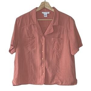 ANNA AND FRANK 100% SILK BUTTON DOWN SHIRT‎ SIZE L